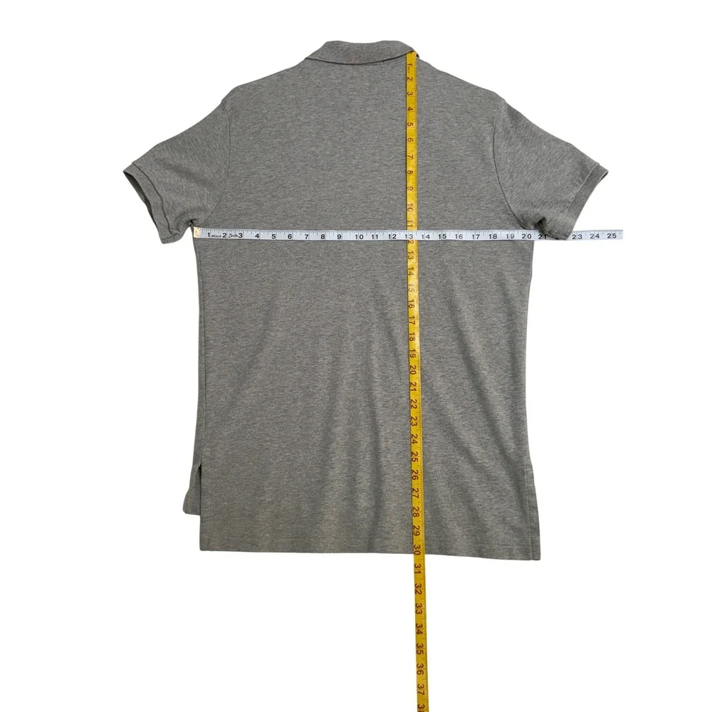 Polo Ralph Lauren Mens M Custom Fit Polo Shirt Heather Gray Short Sleeve‎
